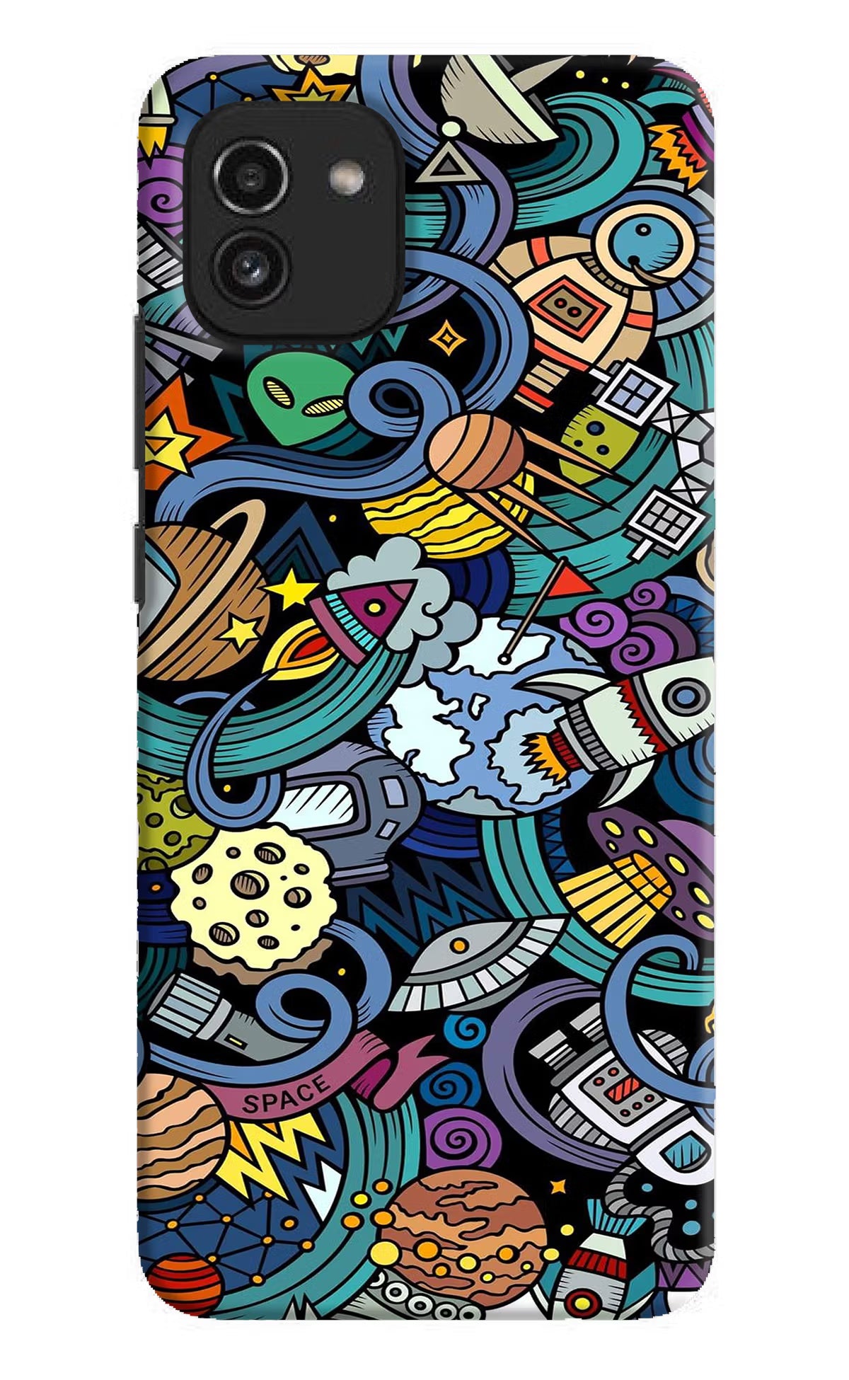 Space Abstract Samsung A03 Hard Case Back Cover by Casekaro