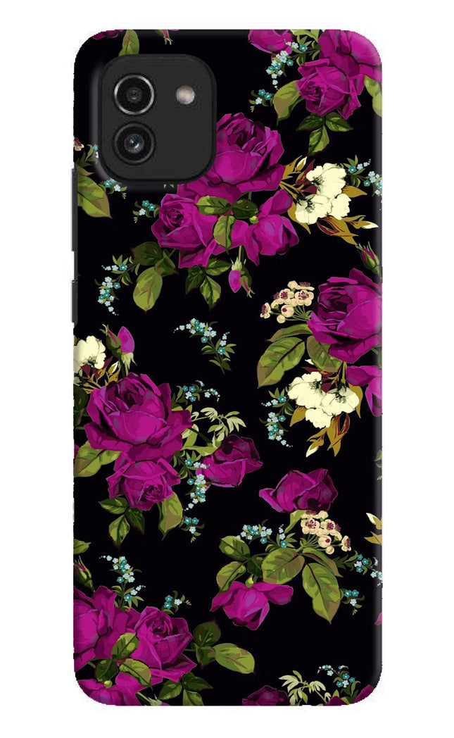 Flowers Samsung A03 Hard Case Back Cover by Casekaro