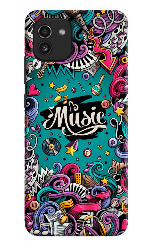 Music Graffiti Samsung A03 Hard Case Back Cover by Casekaro