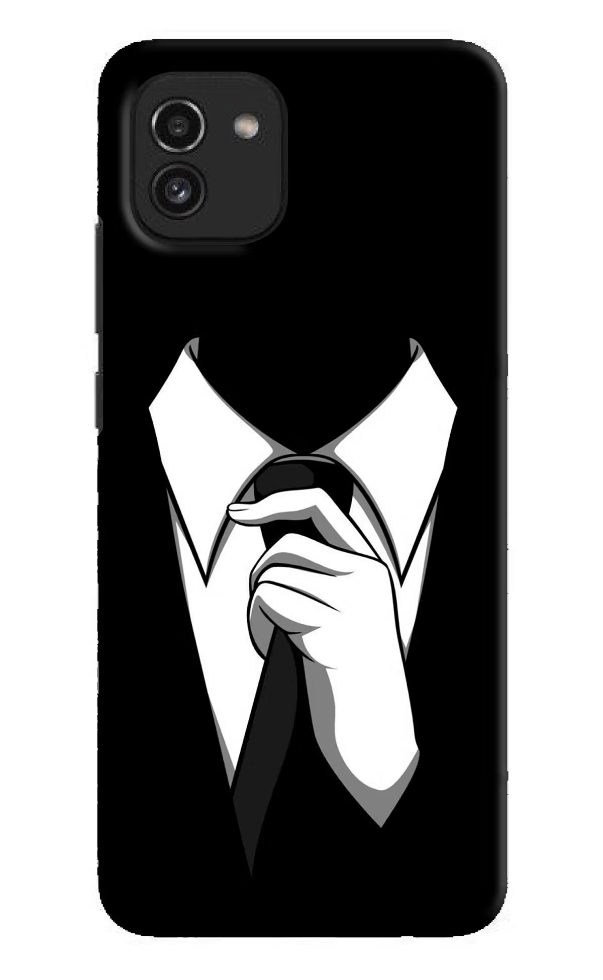 Black Tie Samsung A03 Hard Case Back Cover by Casekaro
