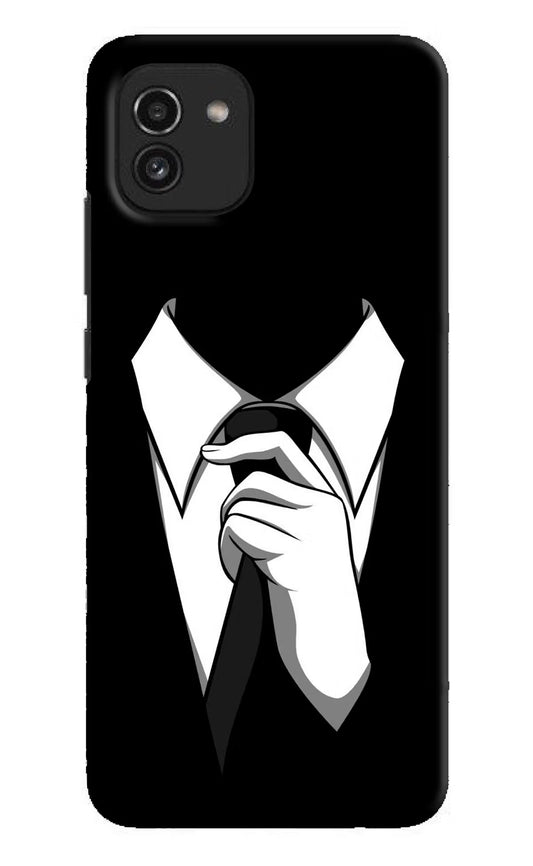 Black Tie Samsung A03 Hard Case Back Cover by Casekaro