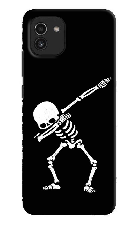 Dabbing Skeleton Art Samsung A03 Hard Case Back Cover by Casekaro