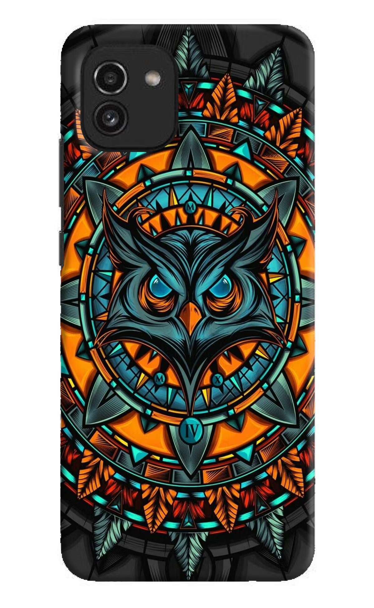 Angry Owl Art Samsung A03 Hard Case Back Cover by Casekaro