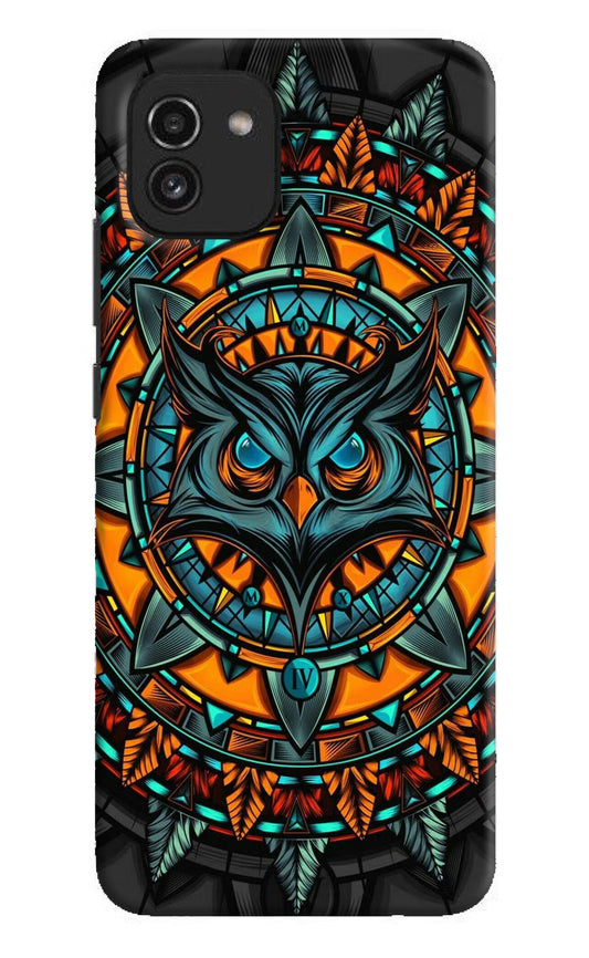 Angry Owl Art Samsung A03 Hard Case Back Cover by Casekaro