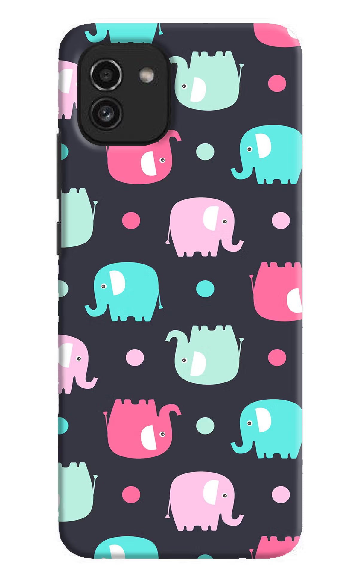 Elephants Samsung A03 Hard Case Back Cover by Casekaro