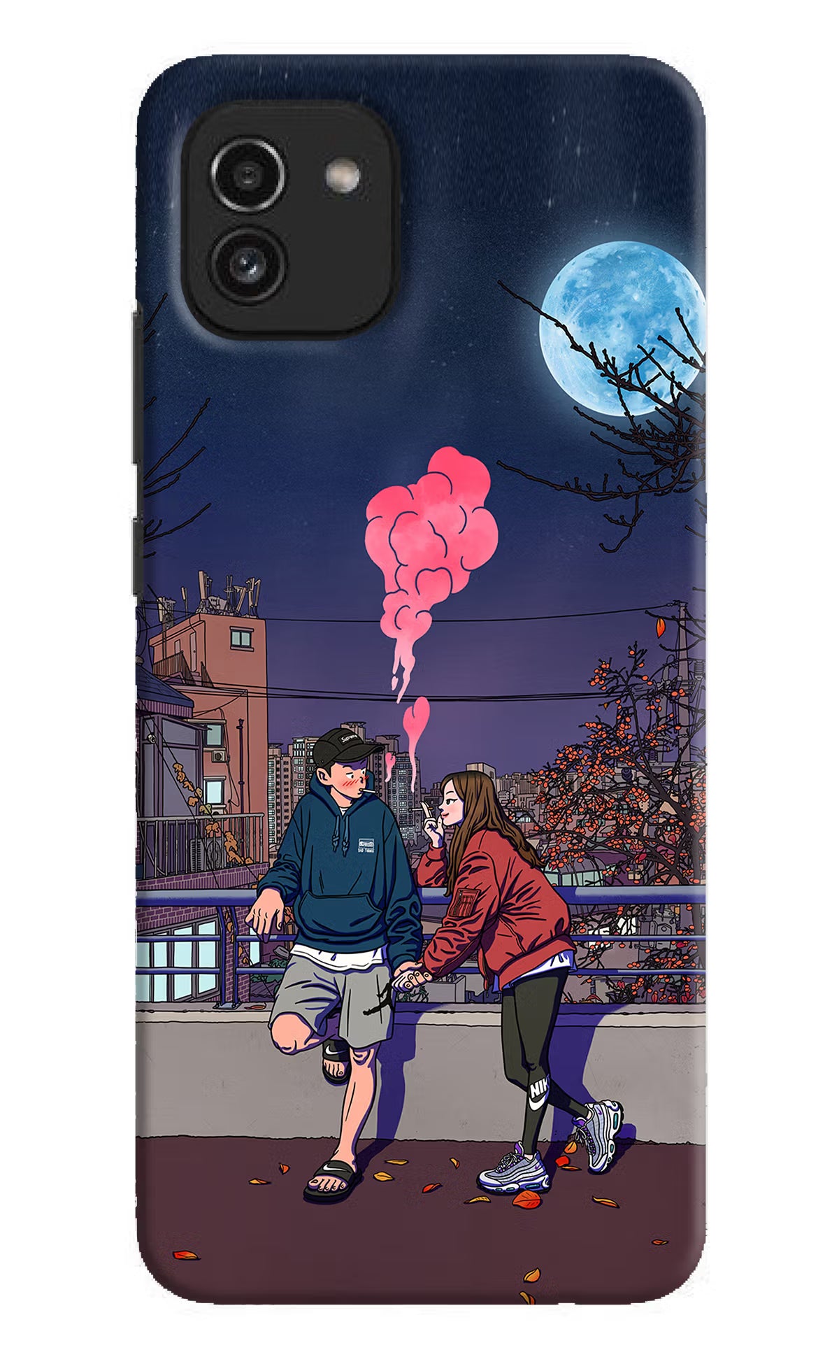 Chilling Couple Samsung A03 Hard Case Back Cover by Casekaro
