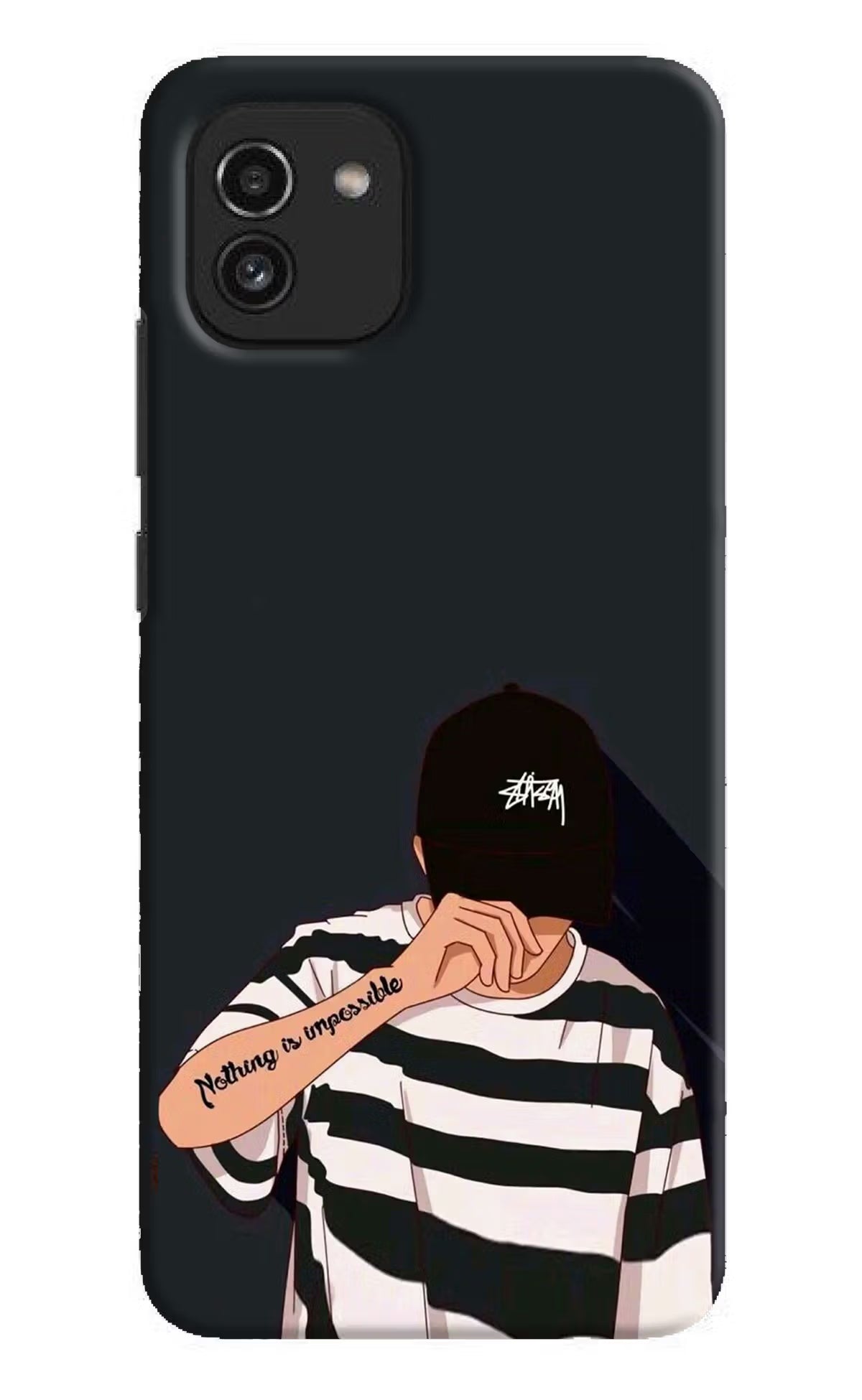 Aesthetic Boy Samsung A03 Hard Case Back Cover by Casekaro