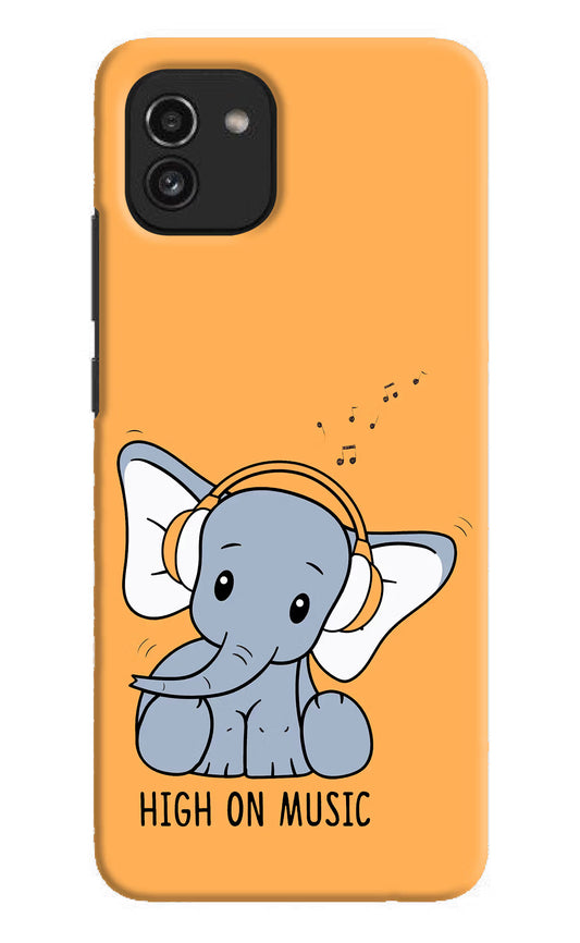 High On Music Samsung A03 Hard Case Back Cover by Casekaro