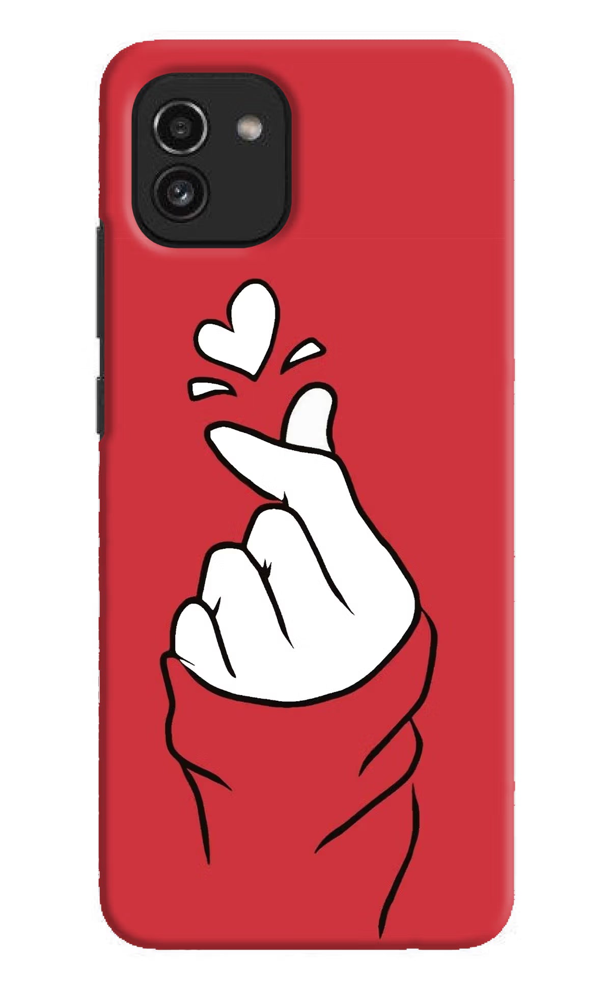 Korean Love Sign Samsung A03 Hard Case Back Cover by Casekaro