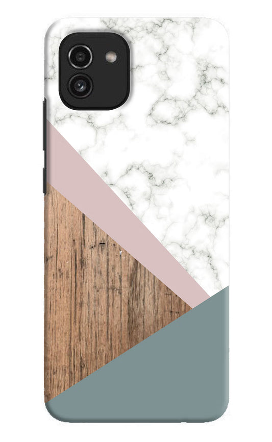 Marble wood Abstract Samsung A03 Hard Case Back Cover by Casekaro