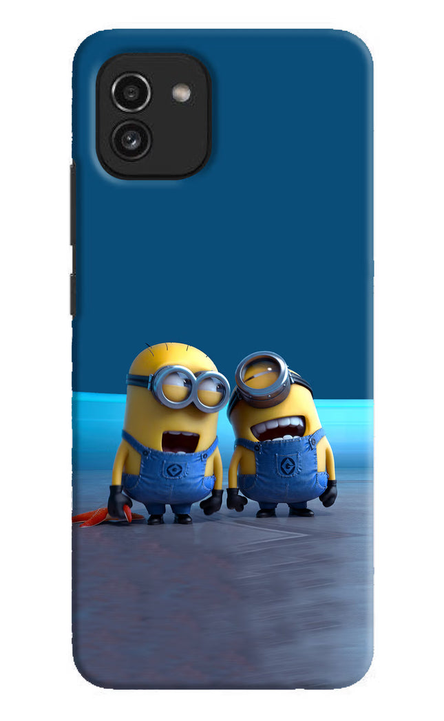 Minion Laughing Samsung A03 Hard Case Back Cover by Casekaro