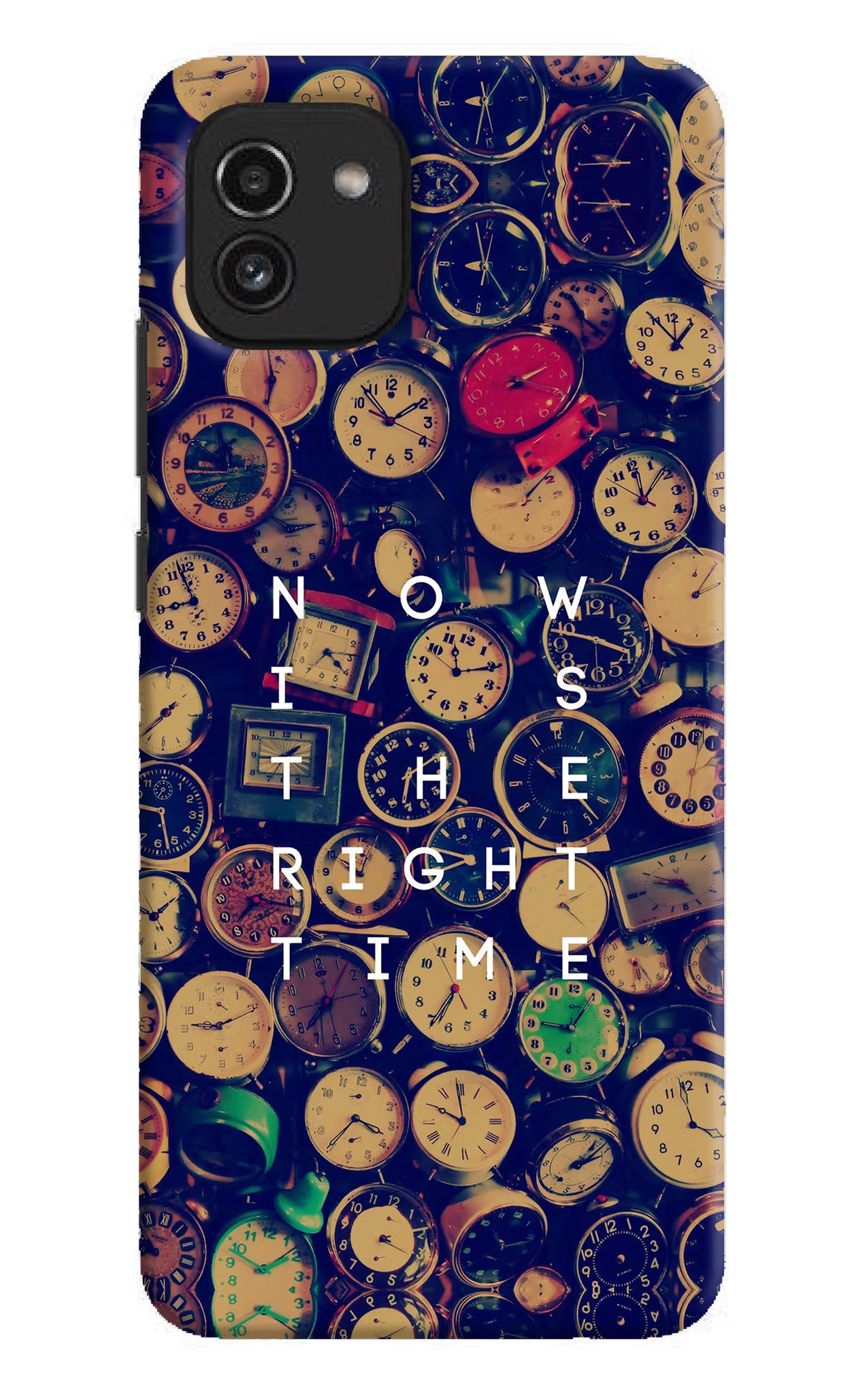 Now is the Right Time Quote Samsung A03 Hard Case Back Cover by Casekaro