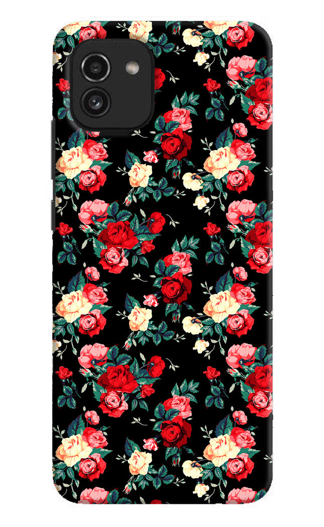 Rose Pattern Samsung A03 Hard Case Back Cover by Casekaro