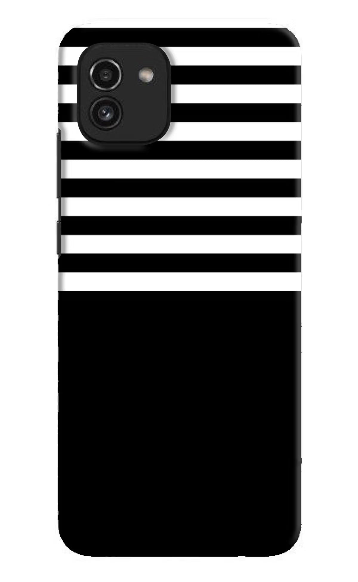Black and White Print Samsung A03 Hard Case Back Cover by Casekaro