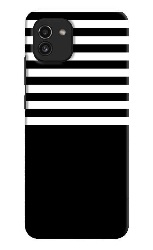 Black and White Print Samsung A03 Hard Case Back Cover by Casekaro