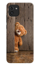 Teddy Wooden Samsung A03 Hard Case Back Cover by Casekaro