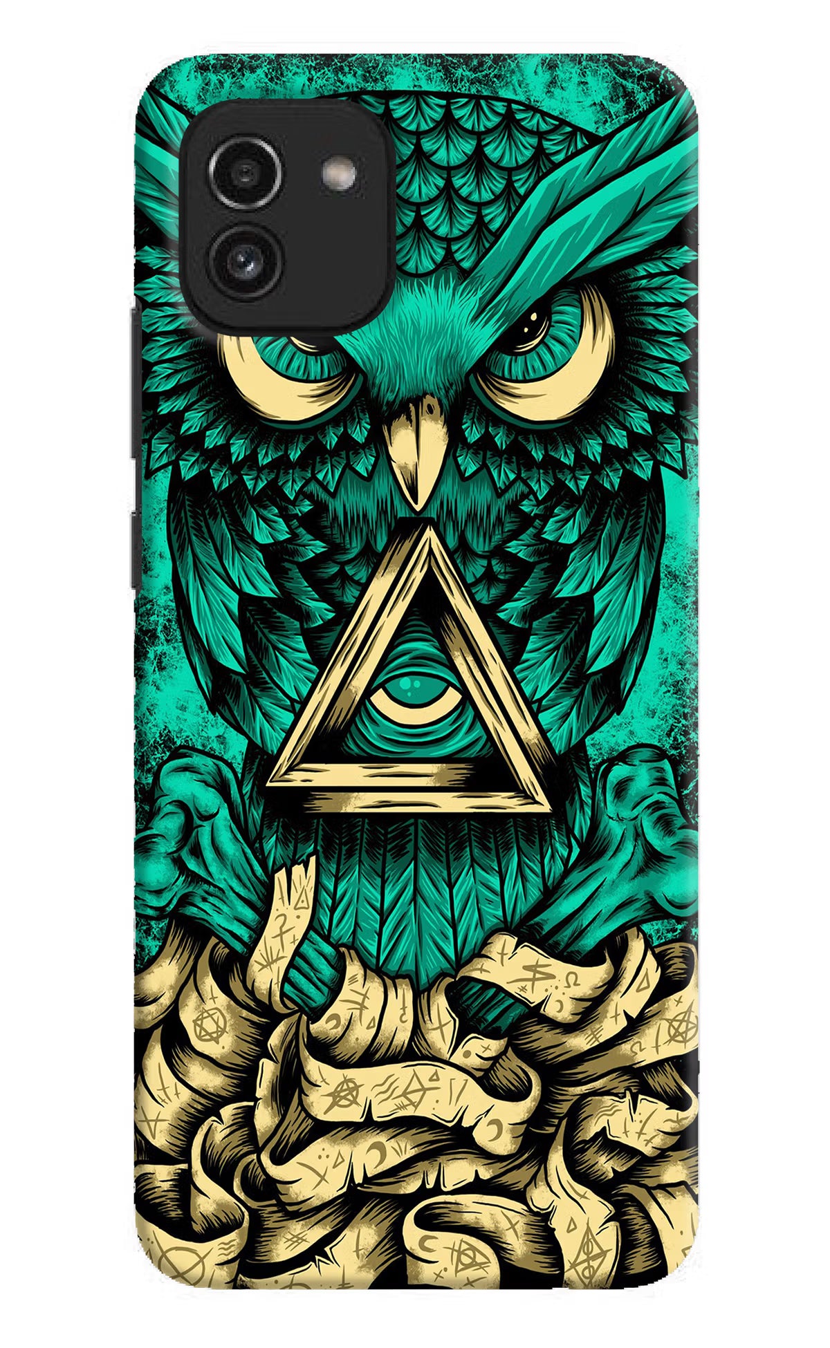 Green Owl Samsung A03 Hard Case Back Cover by Casekaro