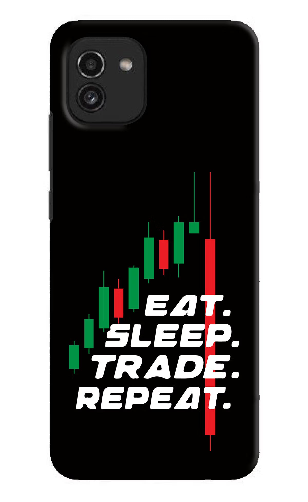Eat Sleep Trade Repeat Samsung A03 Hard Case Back Cover by Casekaro