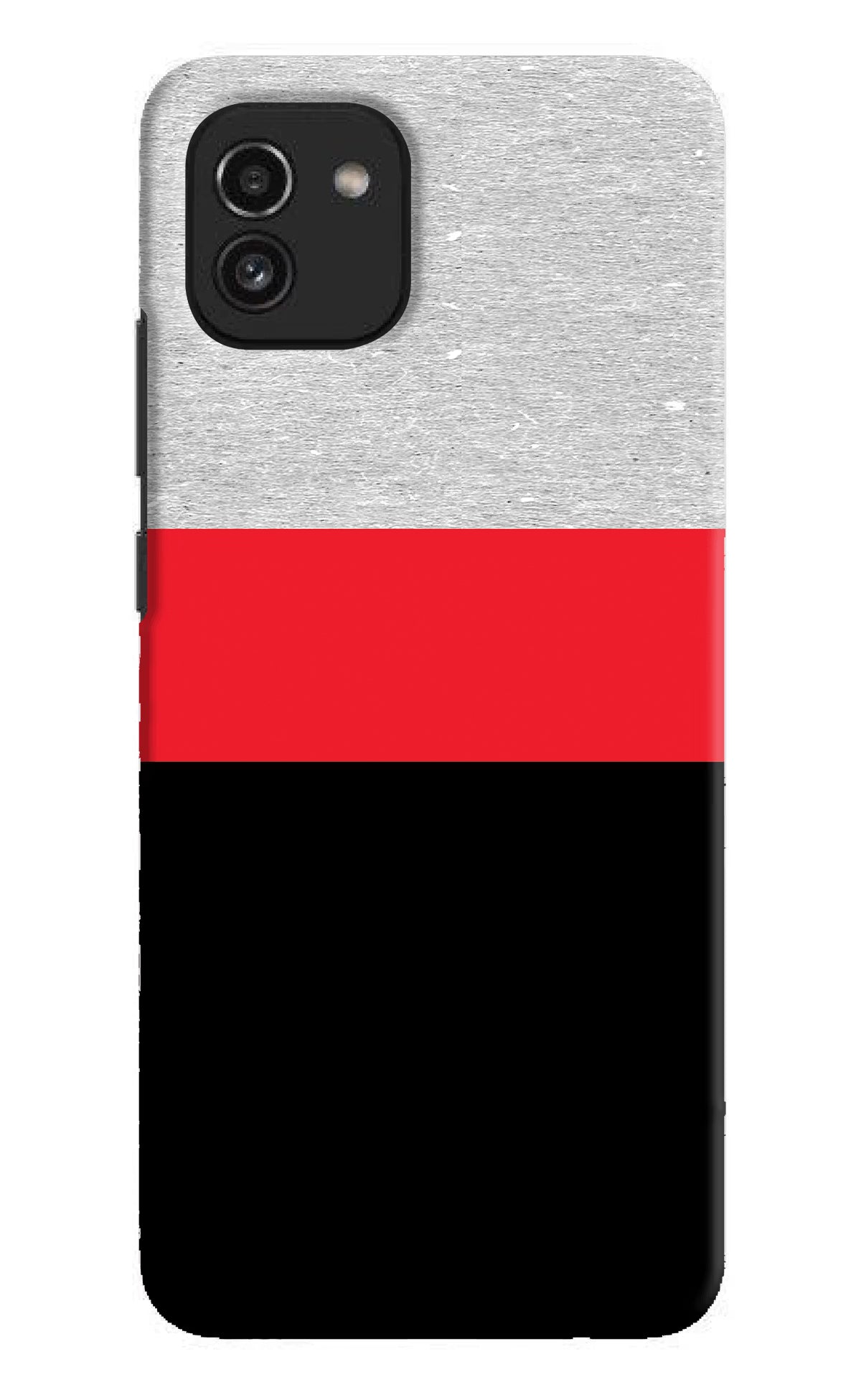 Tri Color Pattern Samsung A03 Hard Case Back Cover by Casekaro