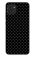 White Dots Samsung A03 Hard Case Back Cover by Casekaro