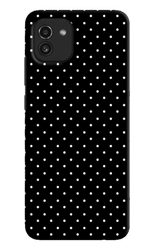 White Dots Samsung A03 Hard Case Back Cover by Casekaro