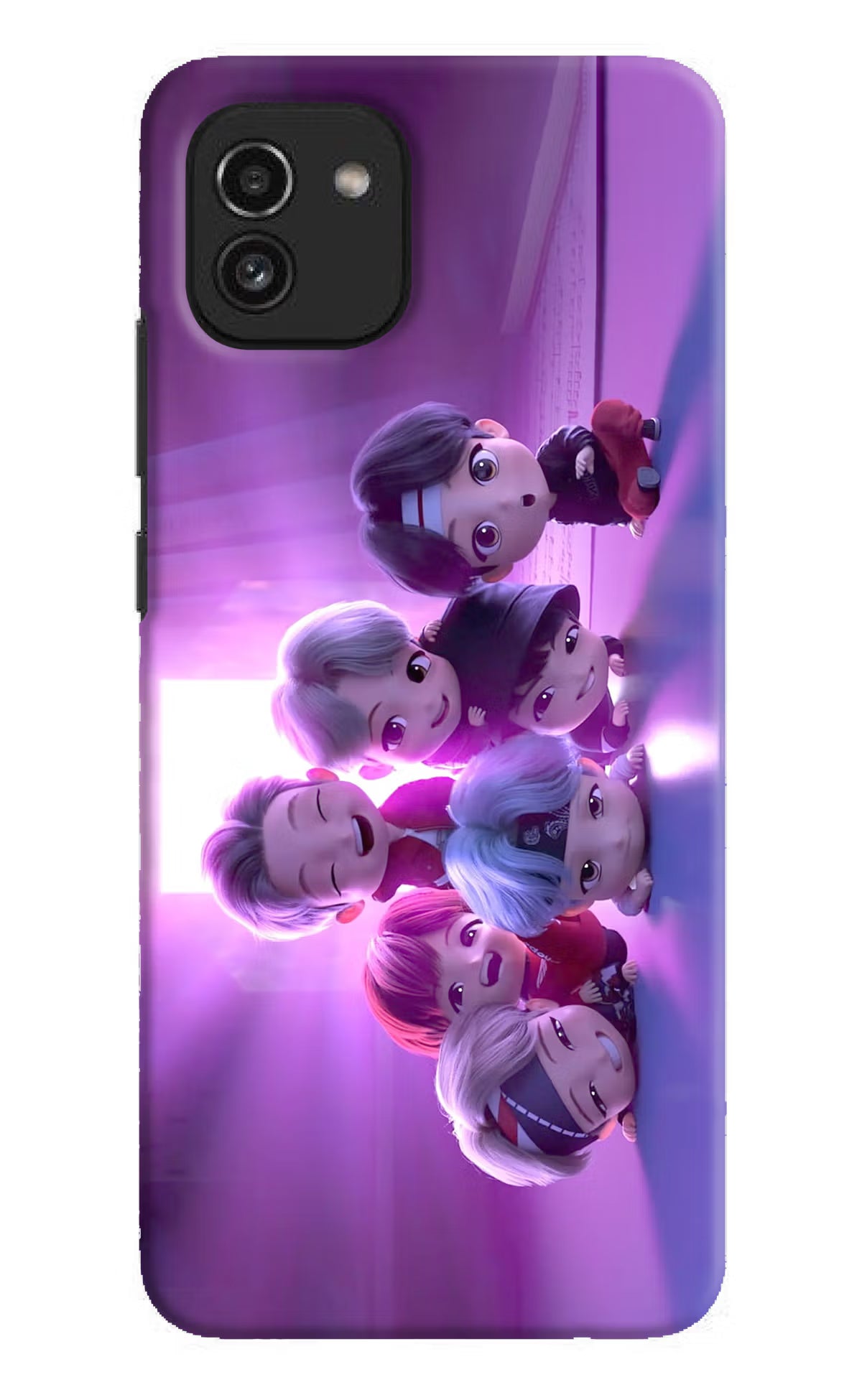 BTS Chibi Samsung A03 Hard Case Back Cover by Casekaro