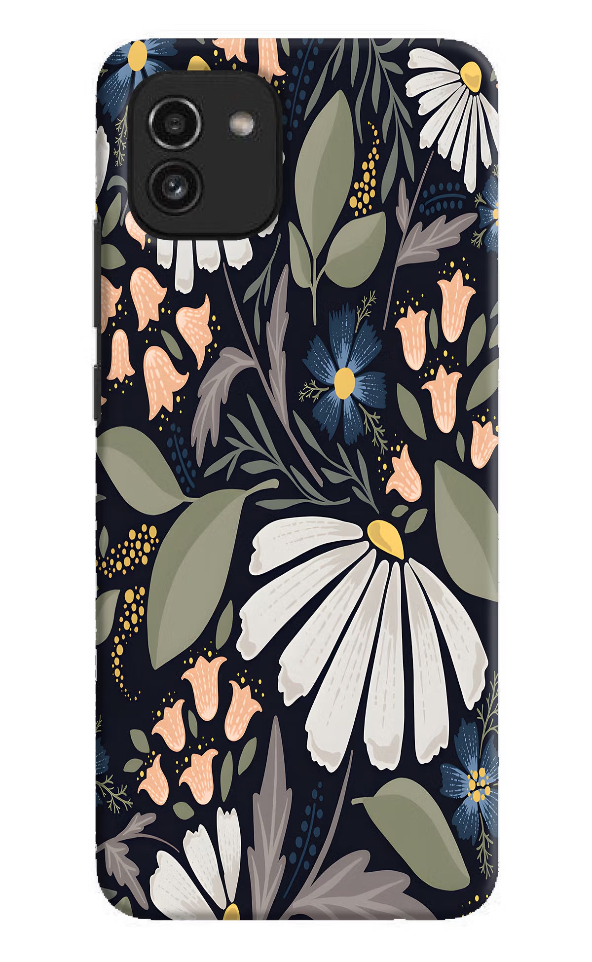 Flowers Art Samsung A03 Hard Case Back Cover by Casekaro