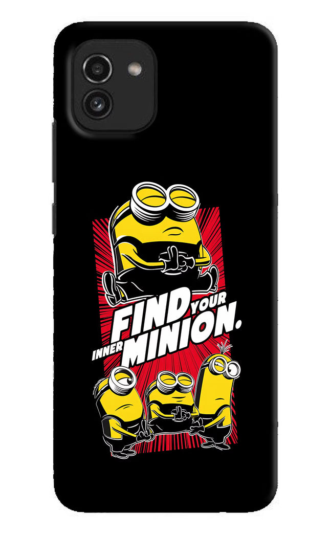 Find your inner Minion Samsung A03 Hard Case Back Cover by Casekaro