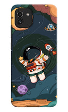 Cartoon Astronaut Samsung A03 Hard Case Back Cover by Casekaro