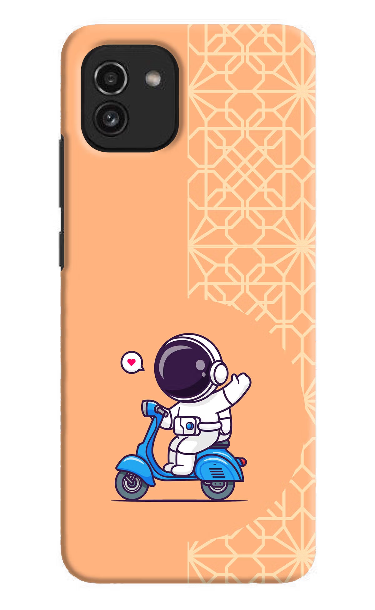 Cute Astronaut Riding Samsung A03 Hard Case Back Cover by Casekaro
