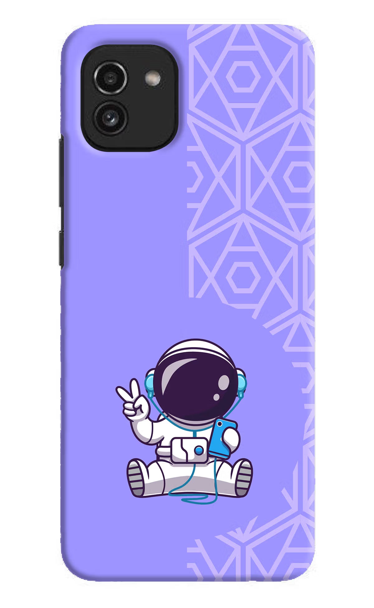 Cute Astronaut Chilling Samsung A03 Hard Case Back Cover by Casekaro