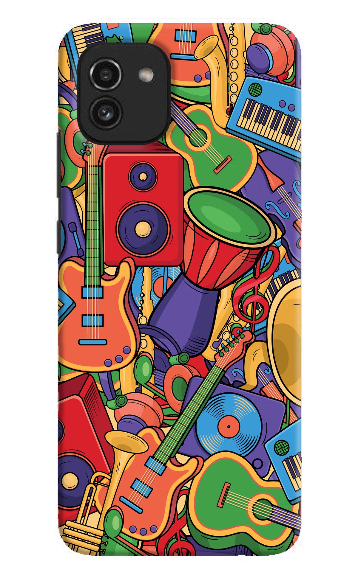 Music Instrument Doodle Samsung A03 Hard Case Back Cover by Casekaro