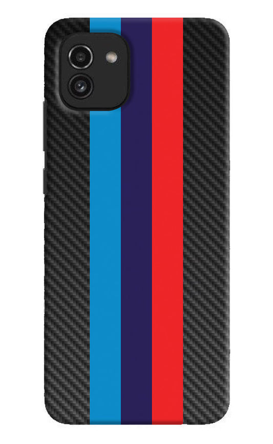 BMW Stripes Pattern Samsung A03 Hard Case Back Cover by Casekaro