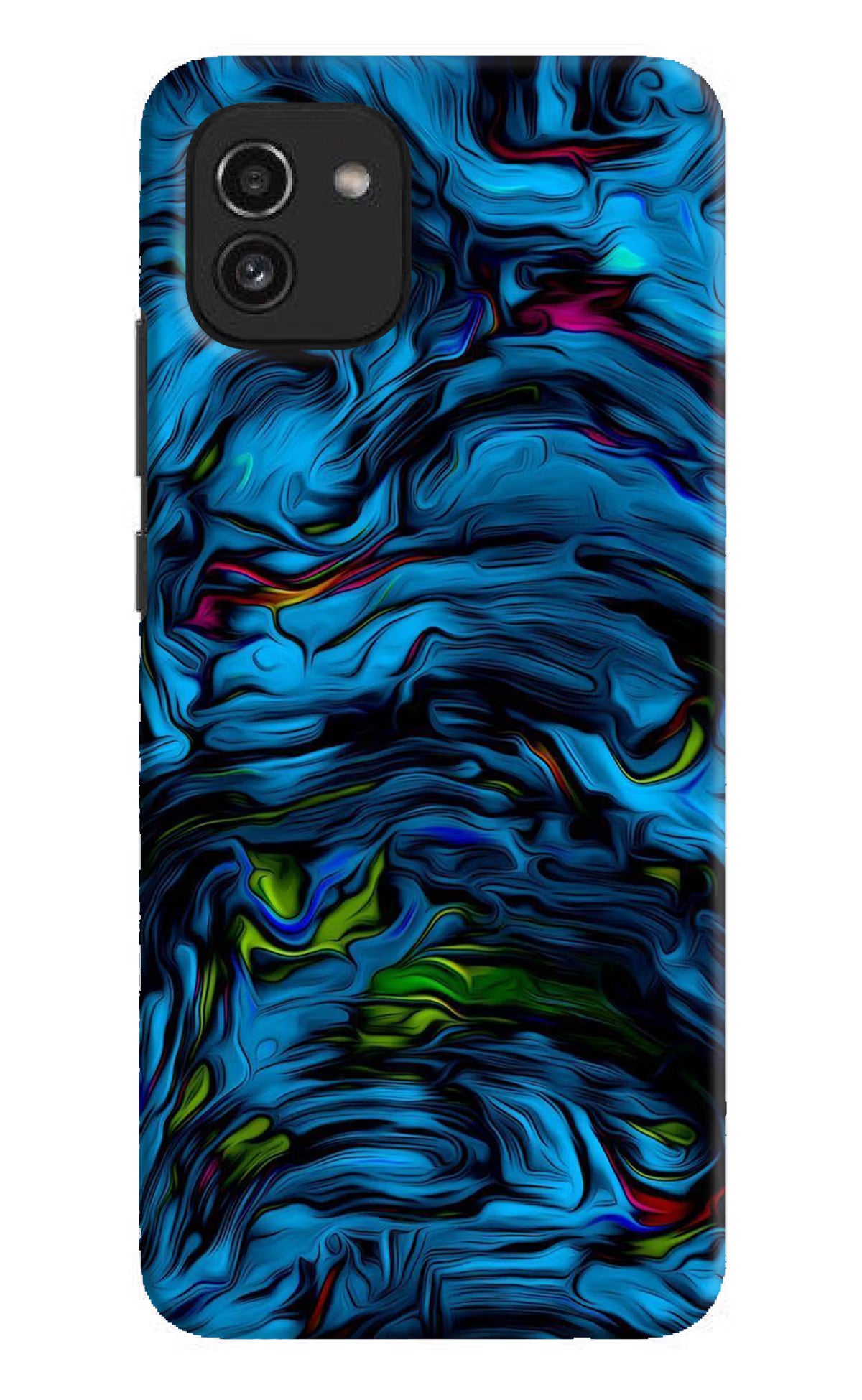 Dark Blue Abstract Samsung A03 Hard Case Back Cover by Casekaro