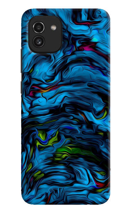 Dark Blue Abstract Samsung A03 Hard Case Back Cover by Casekaro