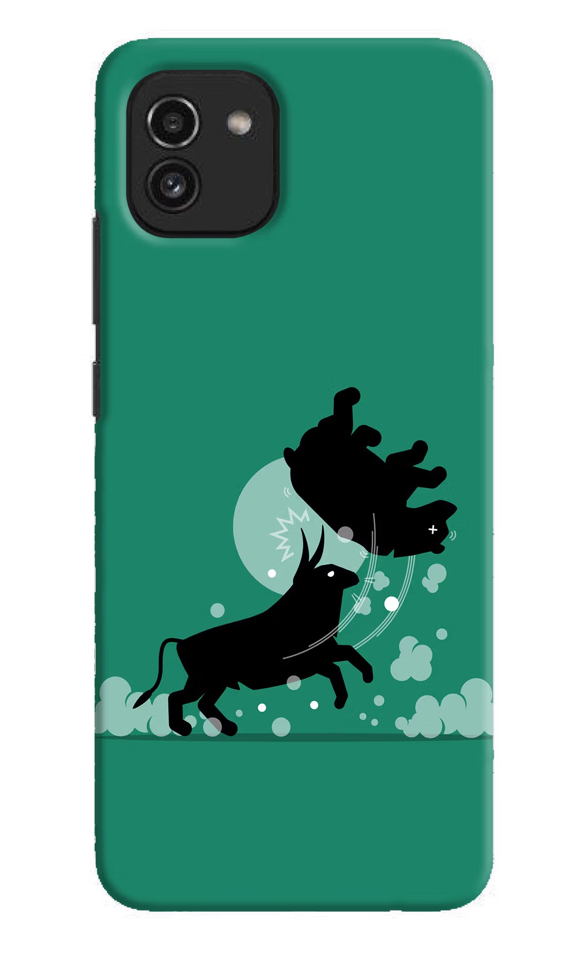 Bull Conqueror Samsung A03 Hard Case Back Cover by Casekaro