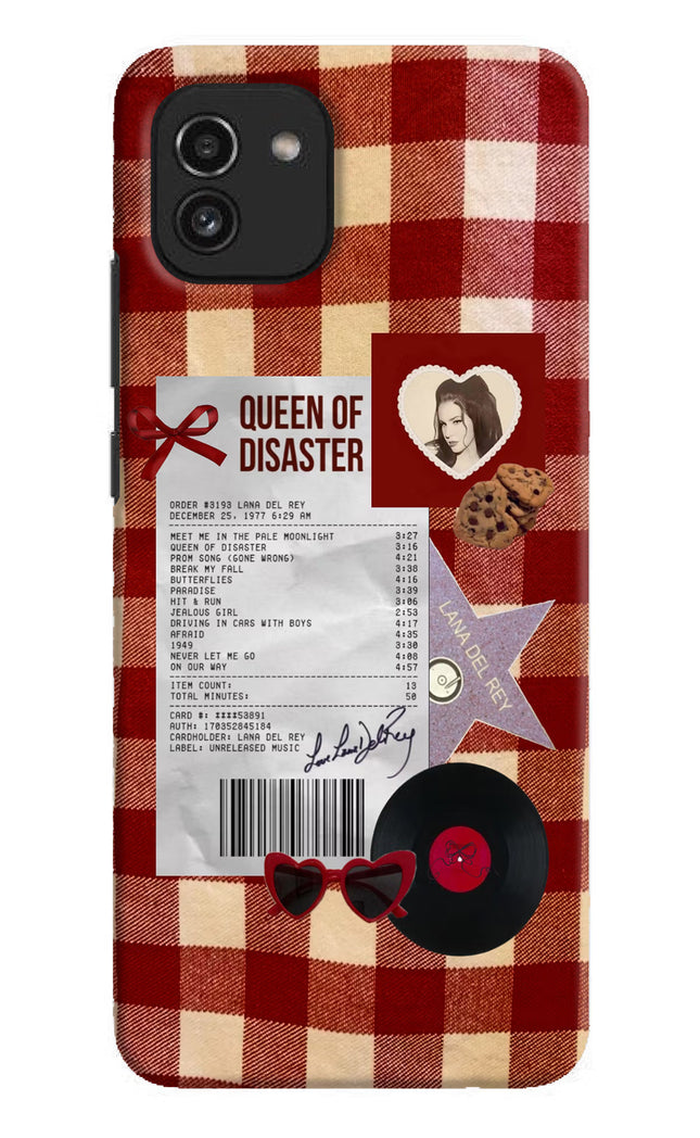 Queen of Disaster Samsung A03 Hard Case Back Cover by Casekaro