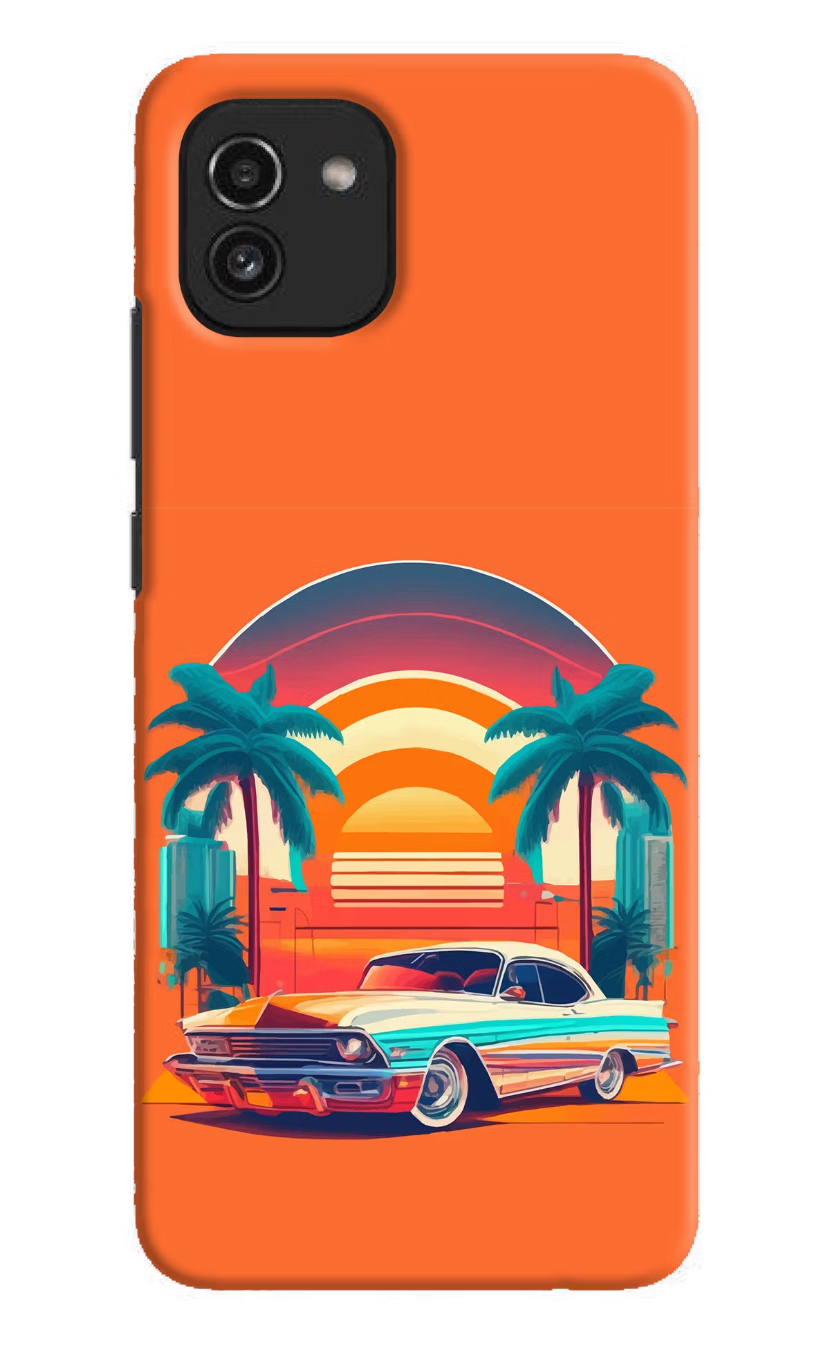 Palm Drive 80s Samsung A03 Hard Case Back Cover by Casekaro
