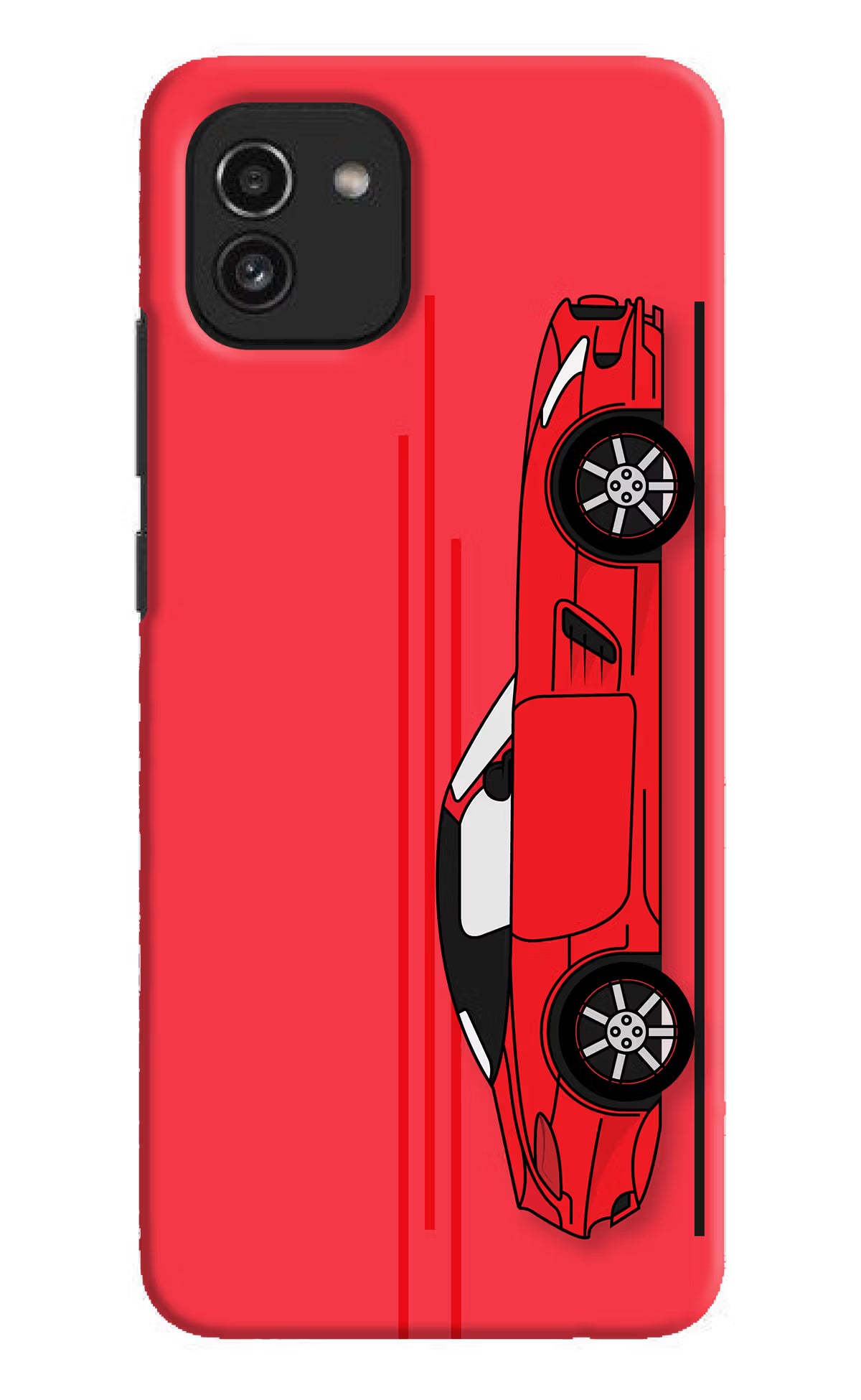 Red Velocity Samsung A03 Hard Case Back Cover by Casekaro