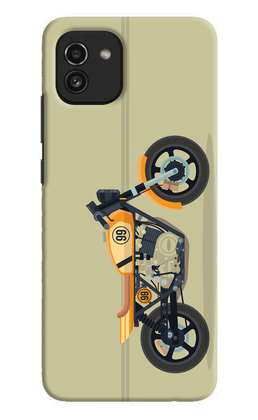 Vertical Speedster Samsung A03 Hard Case Back Cover by Casekaro