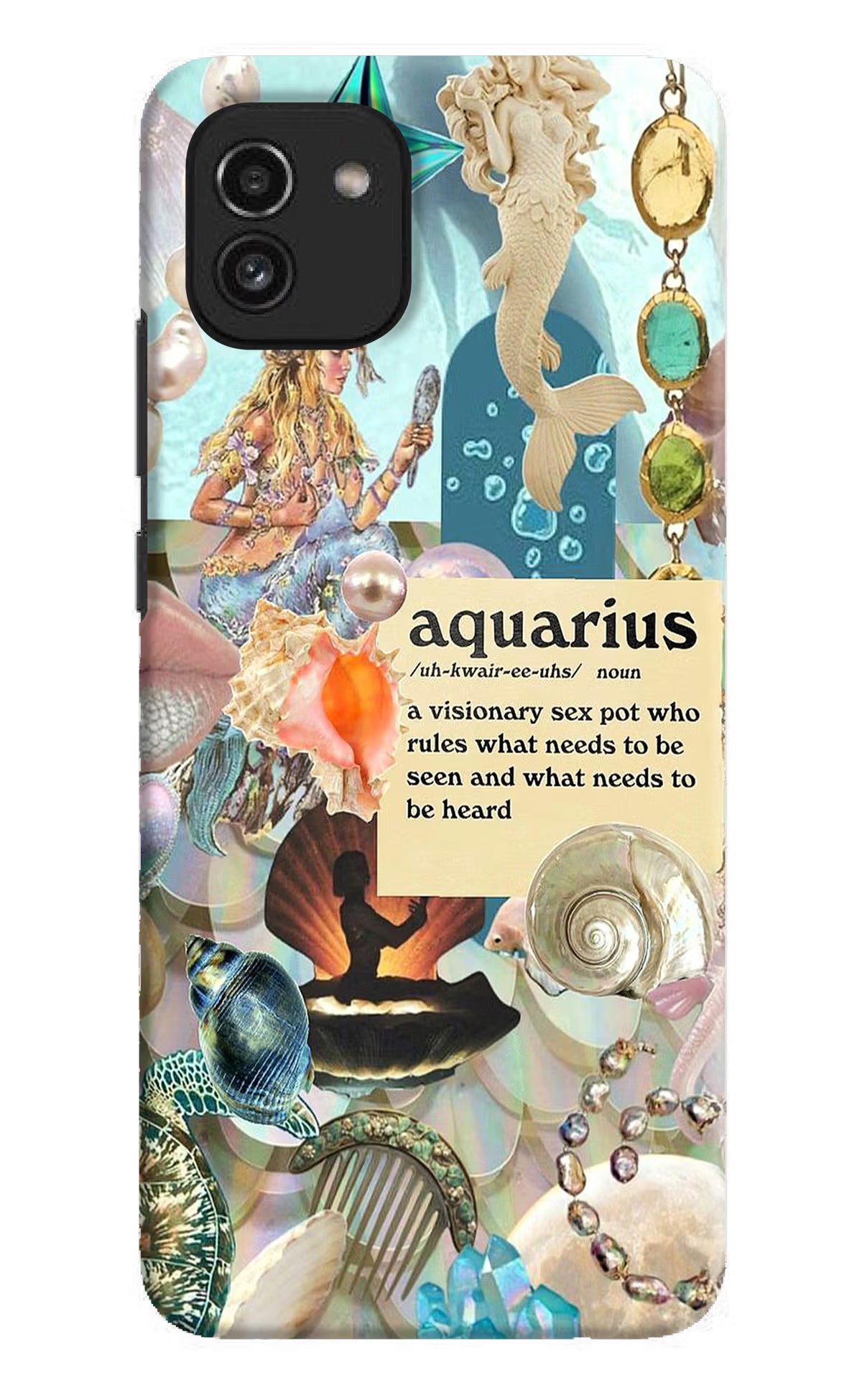 Aquarius Zodiac Samsung A03 Hard Case Back Cover by Casekaro