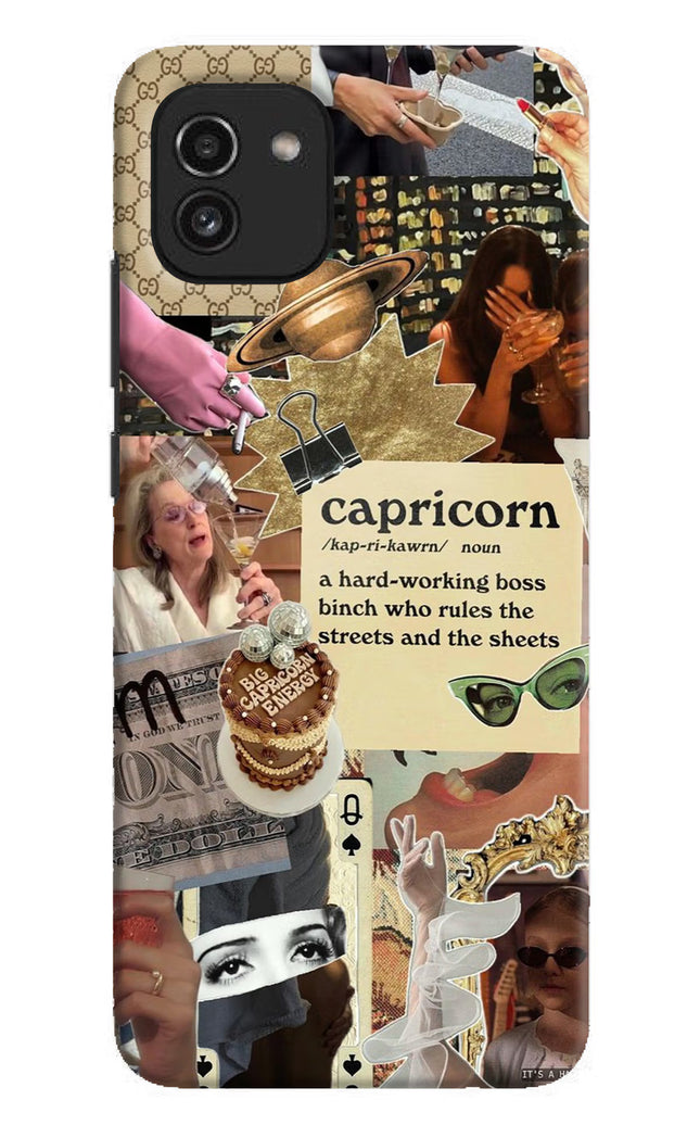 Capricorn Zodiac Samsung A03 Hard Case Back Cover by Casekaro