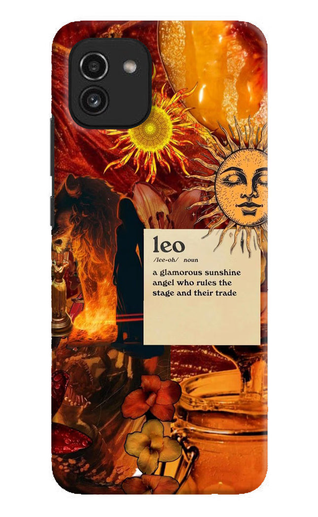 Leo Zodiac Samsung A03 Hard Case Back Cover by Casekaro