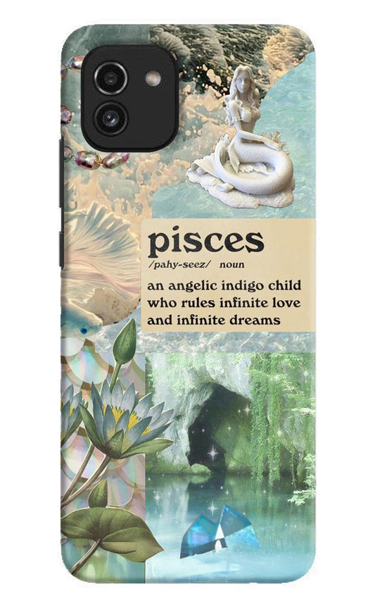 Pisces Zodiac Samsung A03 Hard Case Back Cover by Casekaro