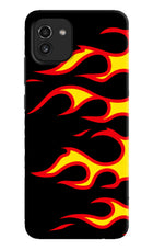 Side Sweep Flames Samsung A03 Hard Case Back Cover by Casekaro