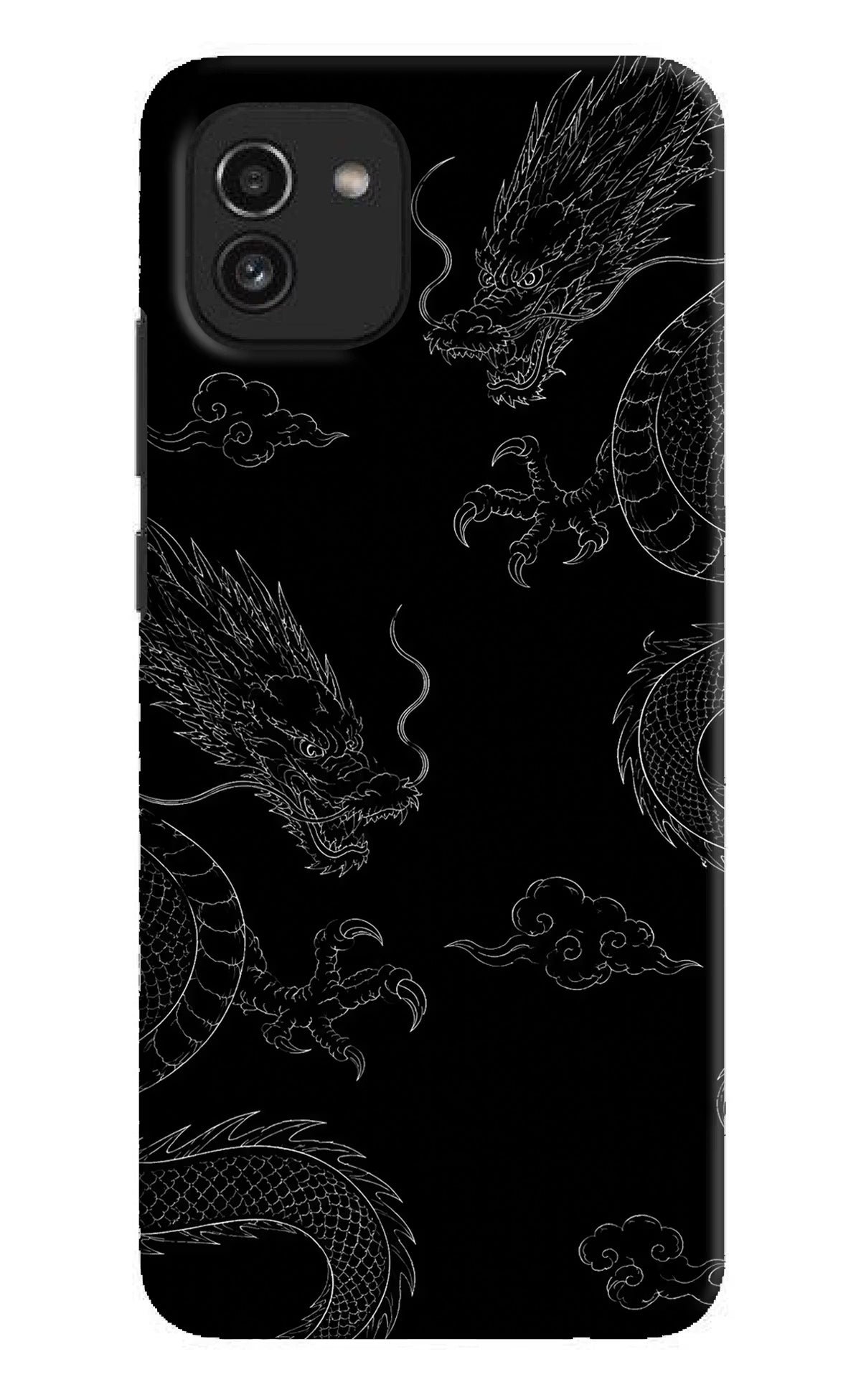 Twin Dragons Samsung A03 Hard Case Back Cover by Casekaro