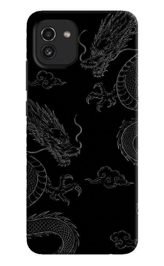 Twin Dragons Samsung A03 Hard Case Back Cover by Casekaro