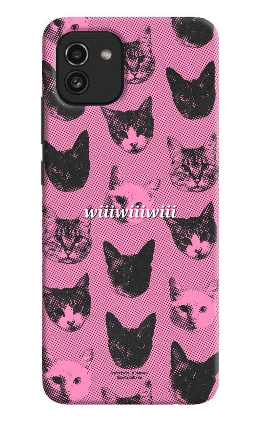 Pink Cats Samsung A03 Hard Case Back Cover by Casekaro