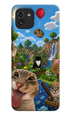 Minecraft Cat Chaos Samsung A03 Hard Case Back Cover by Casekaro