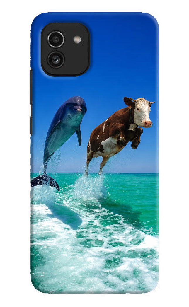 Dolphin vs Cow Samsung A03 Hard Case Back Cover by Casekaro